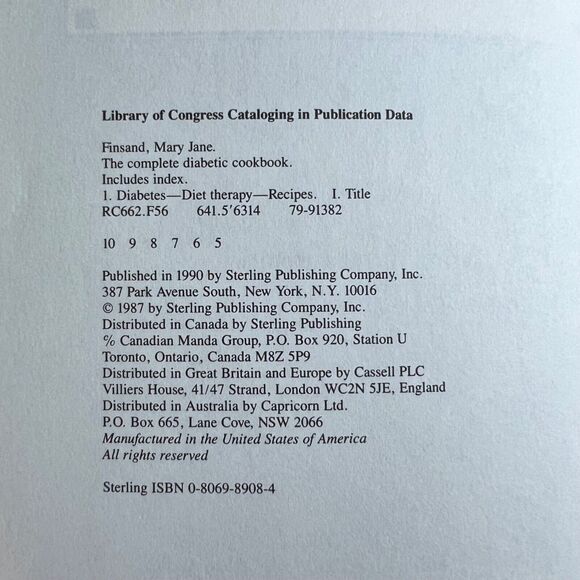 Vintage 1990 Cookbook The Complete Diabetic Cookbook Paperback - Picture 3 of 13